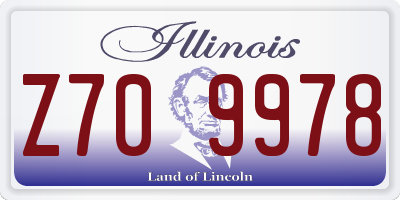 IL license plate Z709978