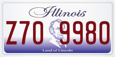 IL license plate Z709980