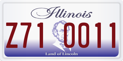 IL license plate Z710011