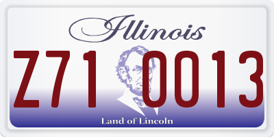 IL license plate Z710013