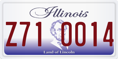 IL license plate Z710014