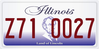 IL license plate Z710027