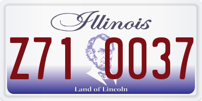 IL license plate Z710037