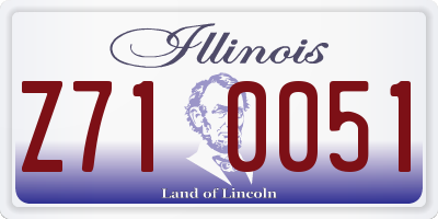 IL license plate Z710051