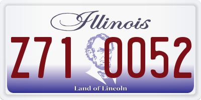 IL license plate Z710052