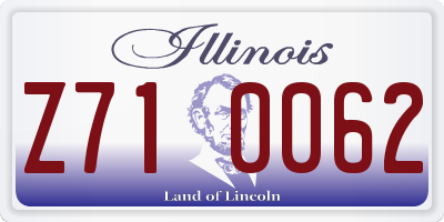 IL license plate Z710062