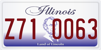 IL license plate Z710063