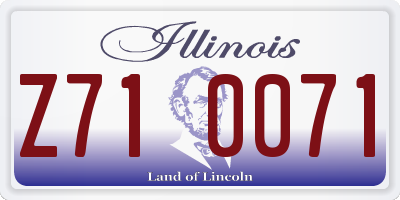 IL license plate Z710071
