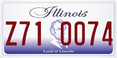 IL license plate Z710074