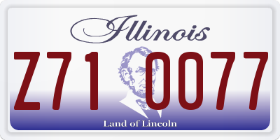 IL license plate Z710077
