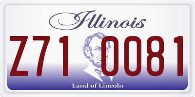 IL license plate Z710081