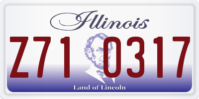 IL license plate Z710317