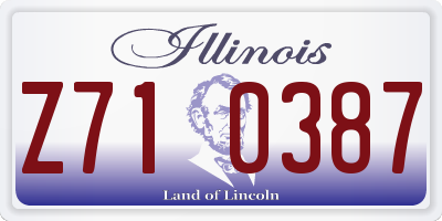 IL license plate Z710387