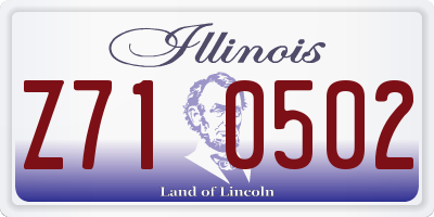 IL license plate Z710502