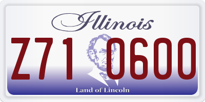 IL license plate Z710600