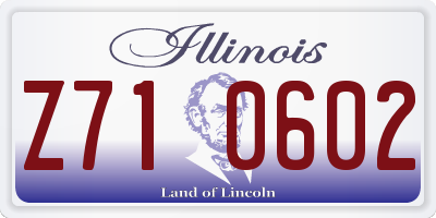 IL license plate Z710602
