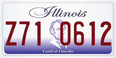 IL license plate Z710612