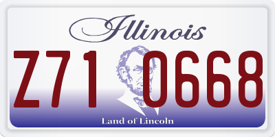 IL license plate Z710668