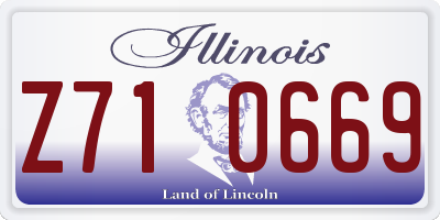 IL license plate Z710669