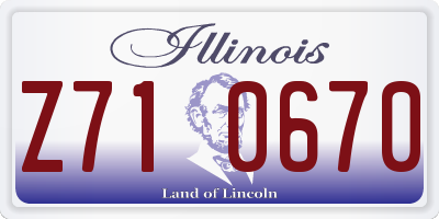 IL license plate Z710670