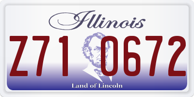 IL license plate Z710672