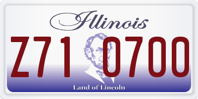 IL license plate Z710700