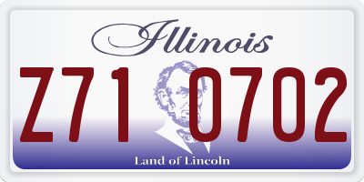 IL license plate Z710702