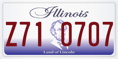 IL license plate Z710707