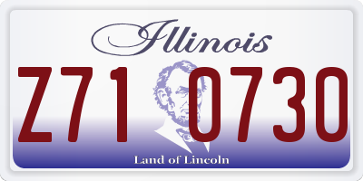 IL license plate Z710730