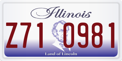 IL license plate Z710981