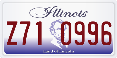 IL license plate Z710996