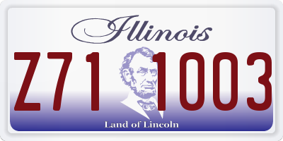 IL license plate Z711003