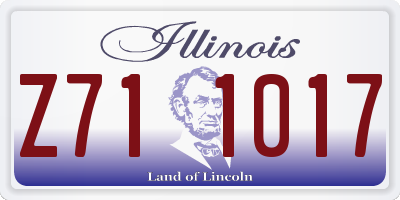 IL license plate Z711017