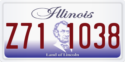IL license plate Z711038