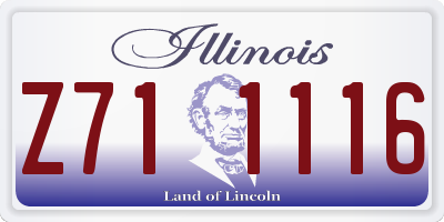 IL license plate Z711116