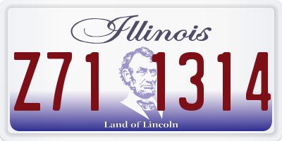 IL license plate Z711314