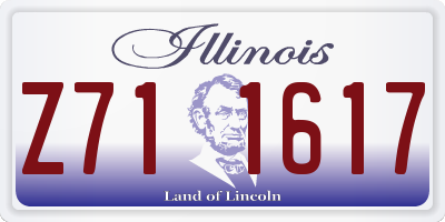 IL license plate Z711617