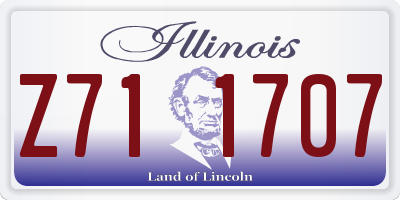 IL license plate Z711707