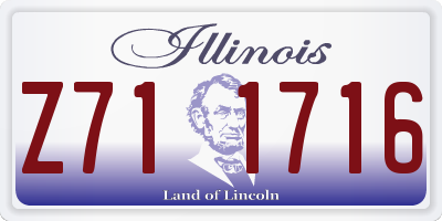 IL license plate Z711716