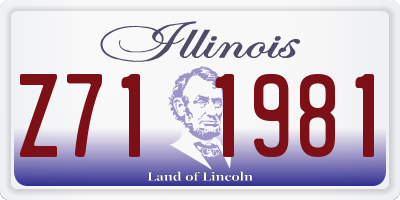 IL license plate Z711981