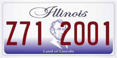 IL license plate Z712001