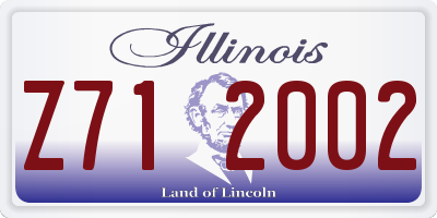 IL license plate Z712002