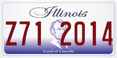IL license plate Z712014