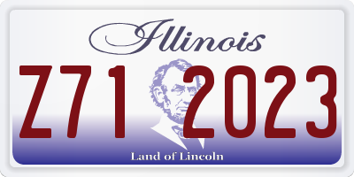 IL license plate Z712023