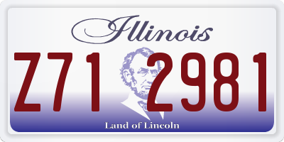 IL license plate Z712981