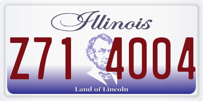 IL license plate Z714004