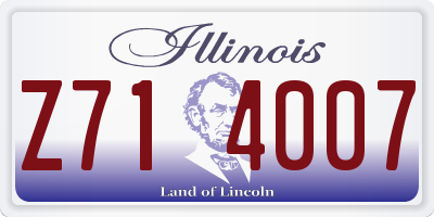 IL license plate Z714007