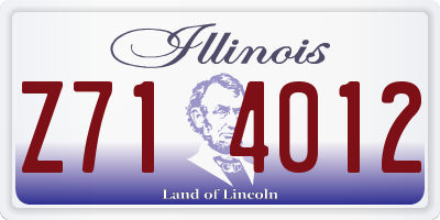 IL license plate Z714012