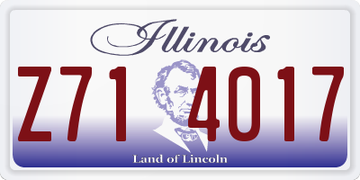 IL license plate Z714017