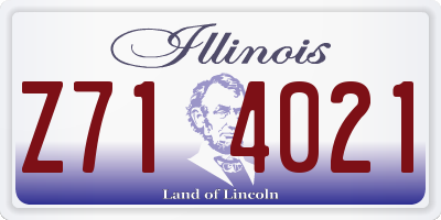 IL license plate Z714021